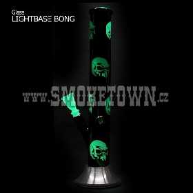 Glass Bong Skull with LED Light Base 40cm