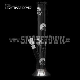 Glass Bong Skull with LED Light Base 40cm 2
