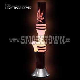 Sand Leaf ICE Glass Bong with LED Light Base Straight 38cm