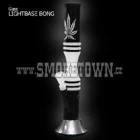 Sand Leaf ICE Glass Bong with LED Light Base Straight 38cm 2
