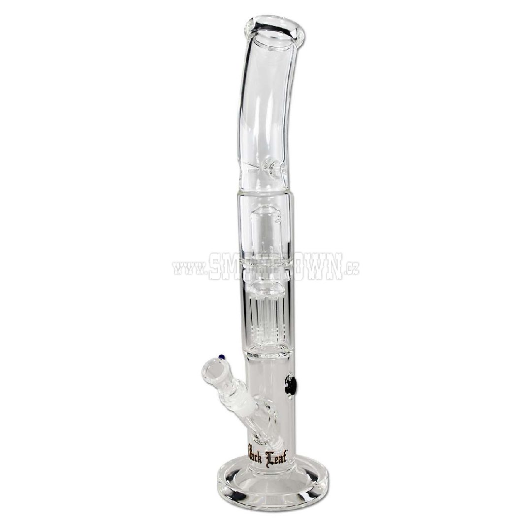 Black Leaf Glass Percolator Icebong 44cm