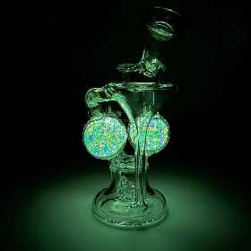 Black Leaf Recycle Bong GLOW IN THE DARK 18cm 2