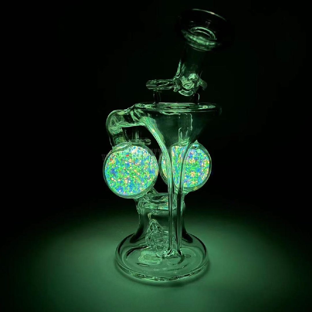 Black Leaf Recycle Bong GLOW IN THE DARK 18cm 2