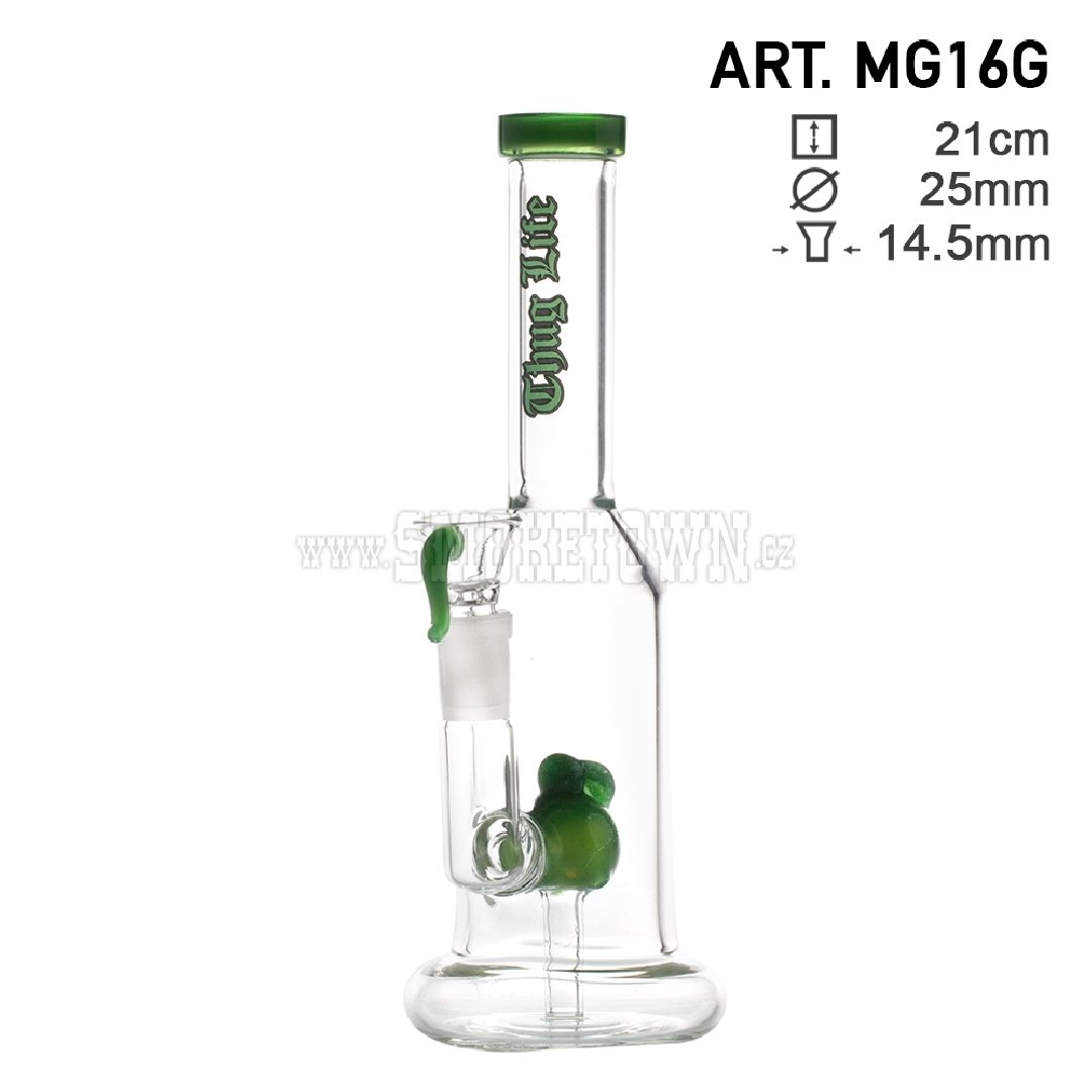 Thug Life Green Bubbler  21cm 2