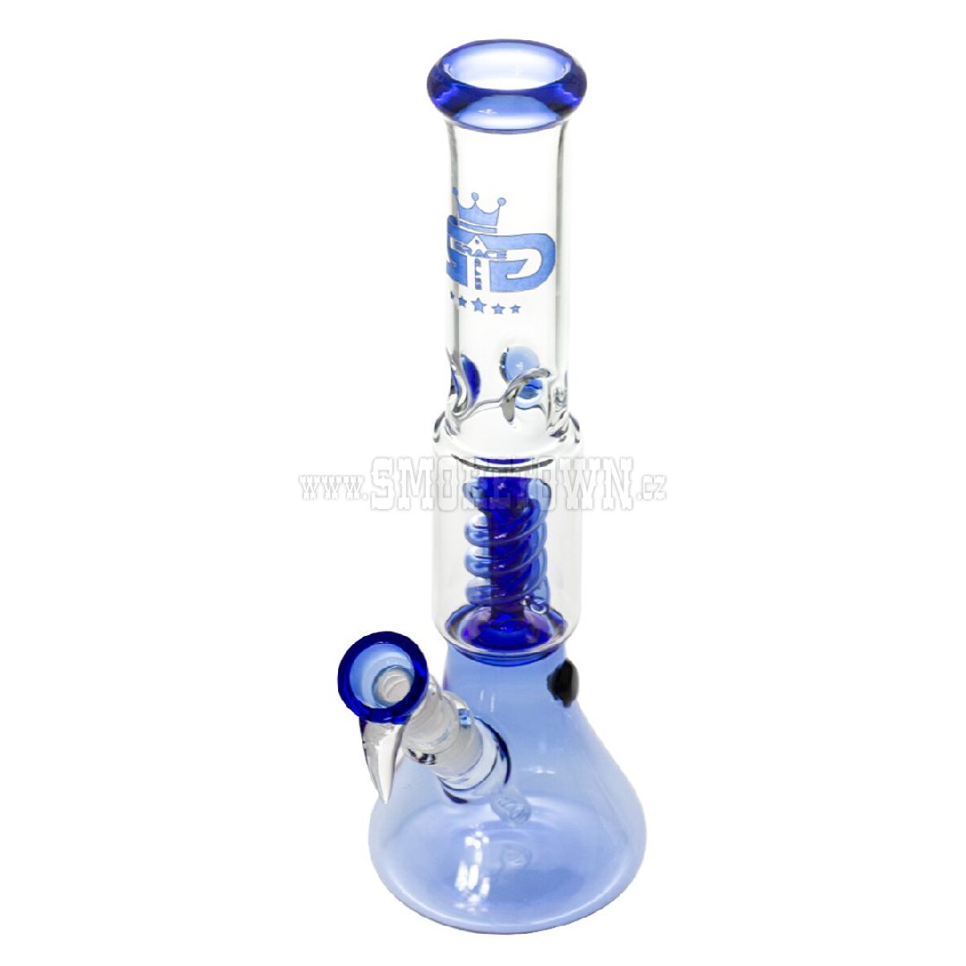 Grace Glass Small Boy Blue Beaker Spiral perc Bong 34,5cm