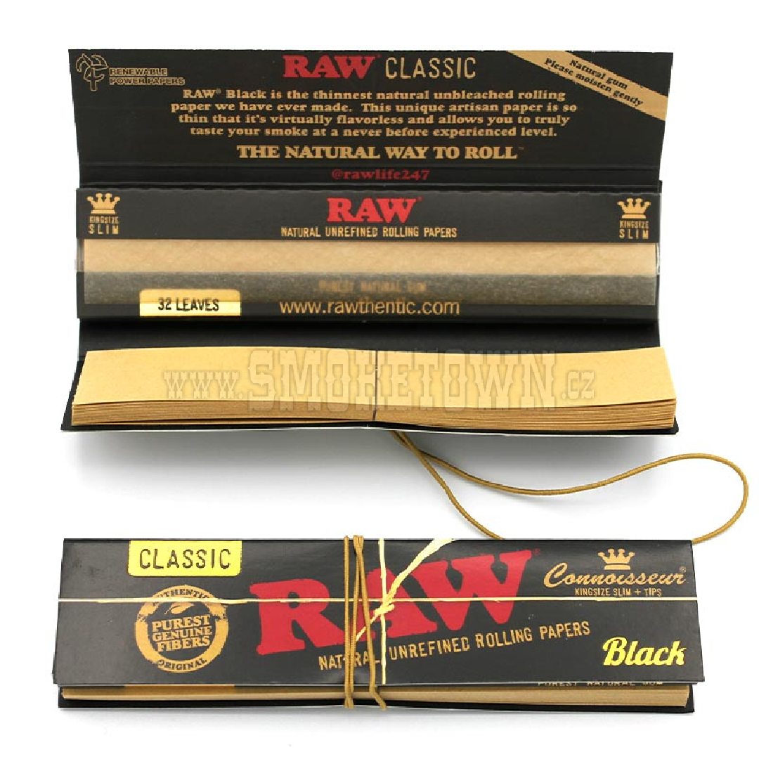 Raw Black KingSize  Connoiseur + Tips