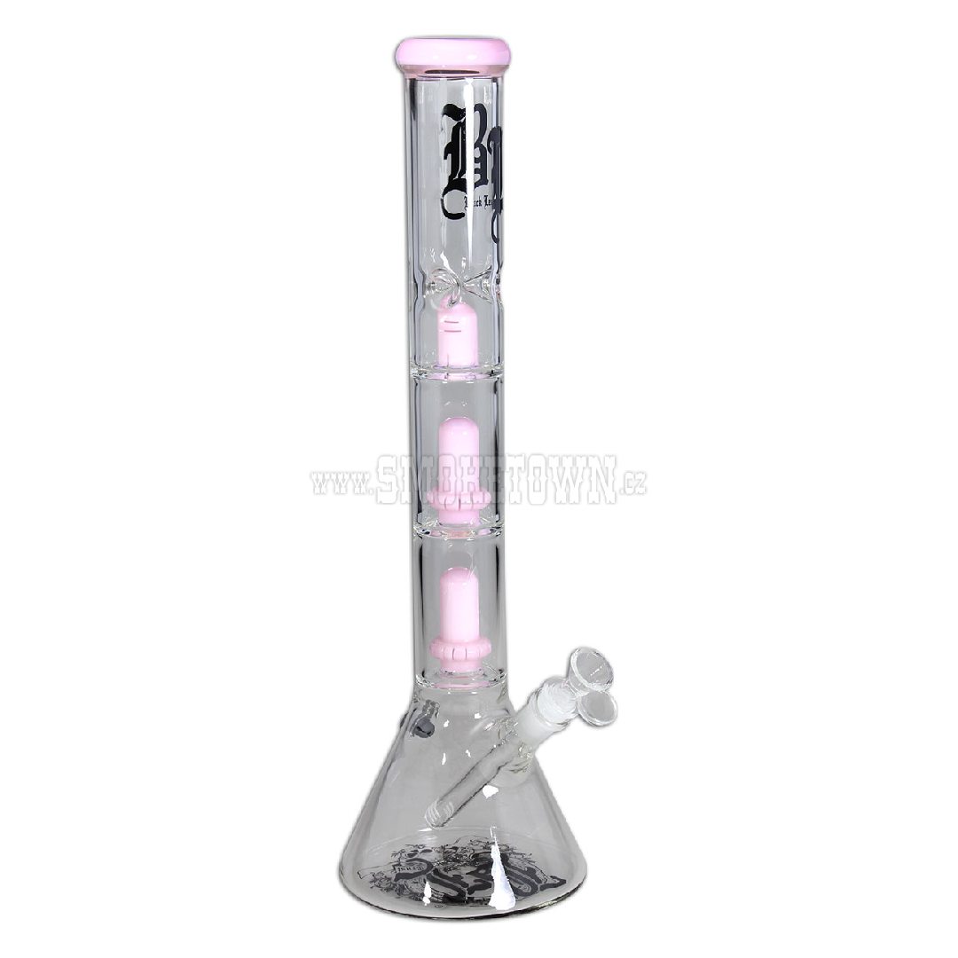 BL Beaker Ice Bong 2x Ufo Percolator pink 45cm