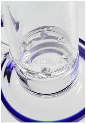 Black Leaf Glass Bong with Turbine Disc 26cm 2