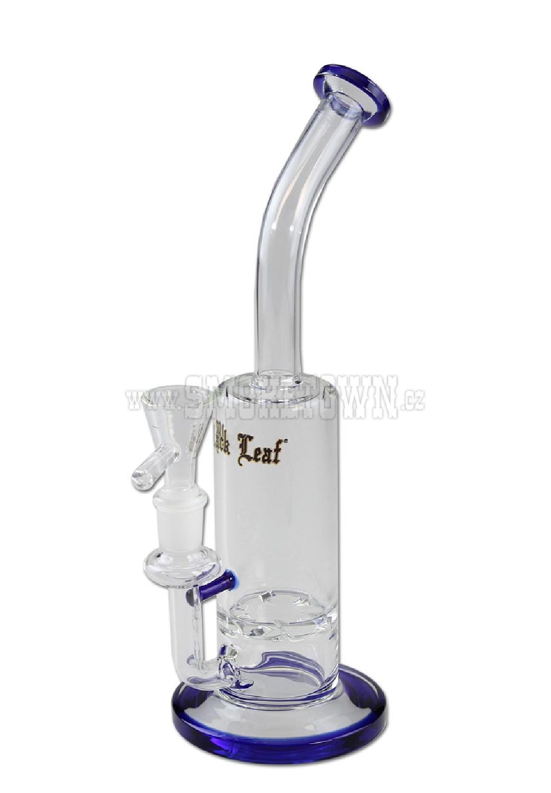 Black Leaf Glass Bong with Turbine Disc 26cm