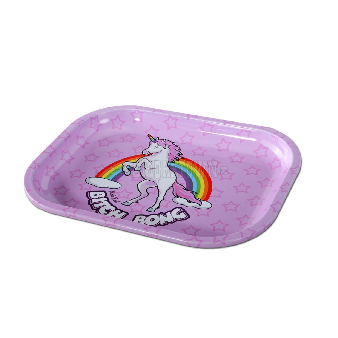 Black Leaf Rolling Tray BITCH BONG 18x14cm