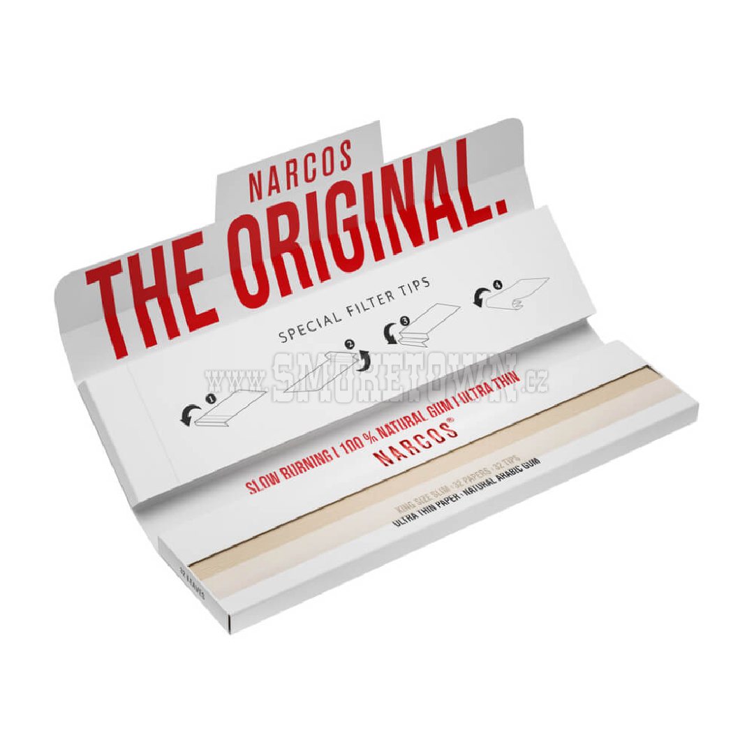 Narcos White Edition King Size Slim Rolling Papers + Tips 2