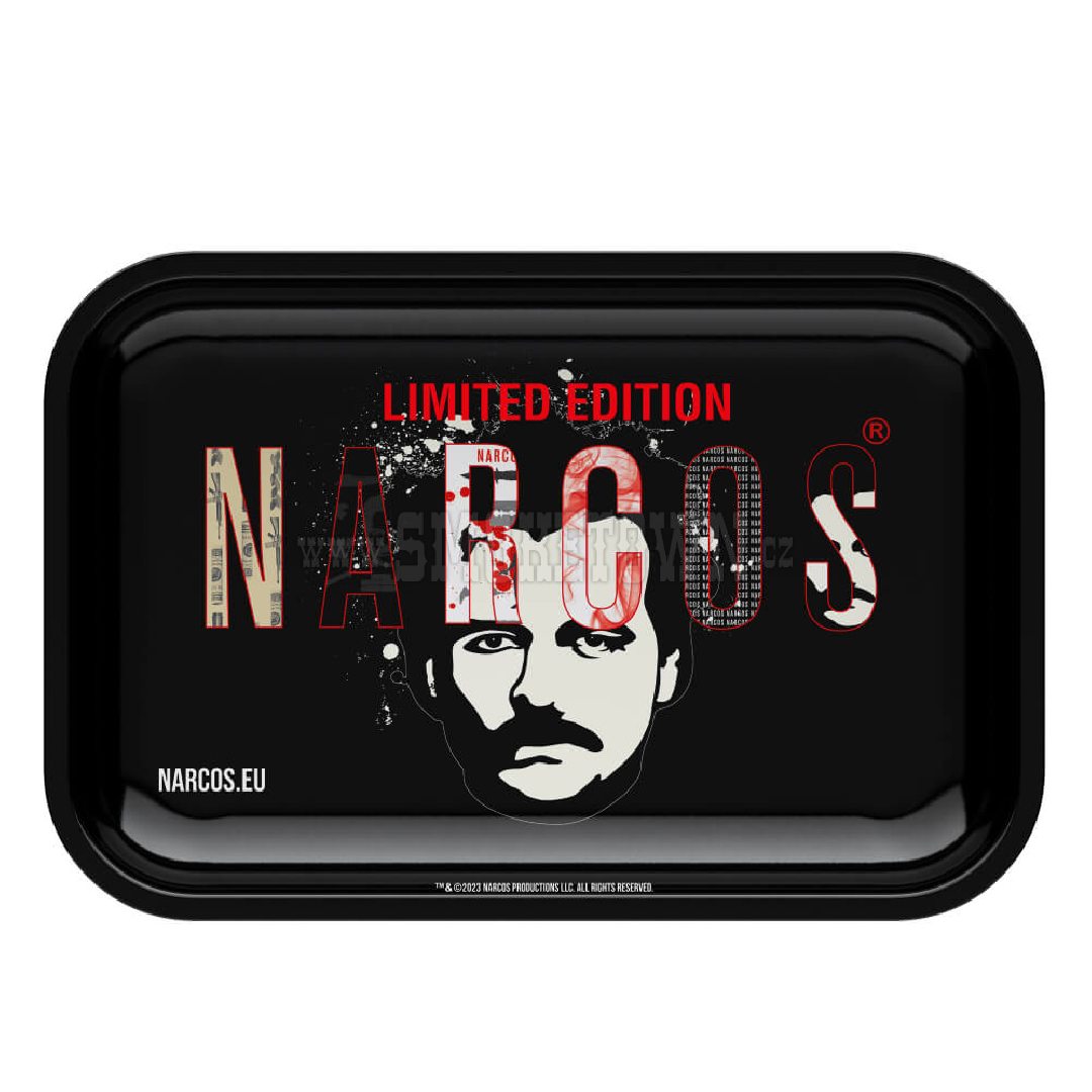 Narcos Metal Rolling Tray Black Small 14 x 18 cm