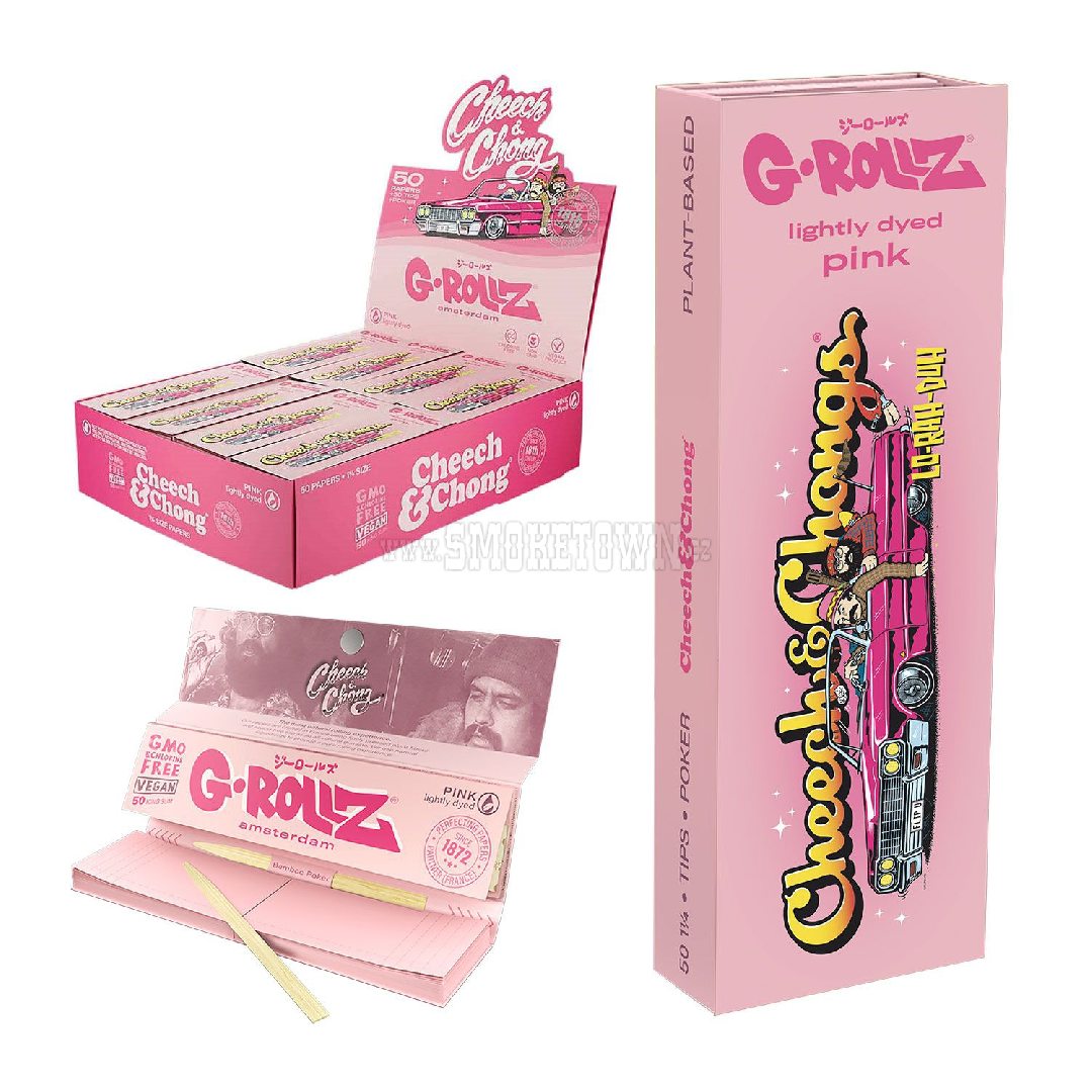 G-Rollz Cheech & Chong Lowrider Pink 1/4 Papers + Tips