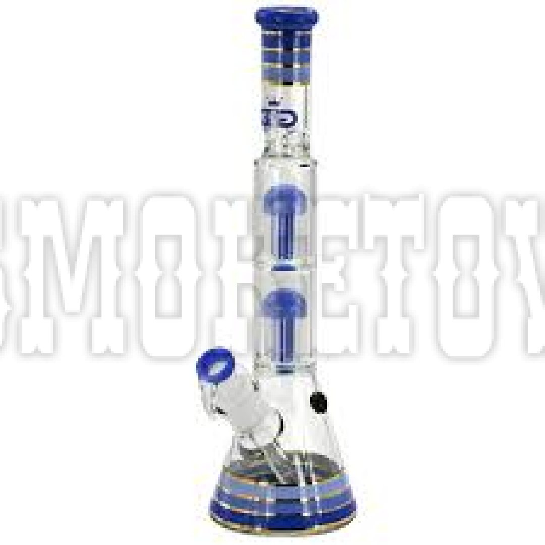 Grace Glass Golden Line Blue Beaker Bong 46cm SG 18.8