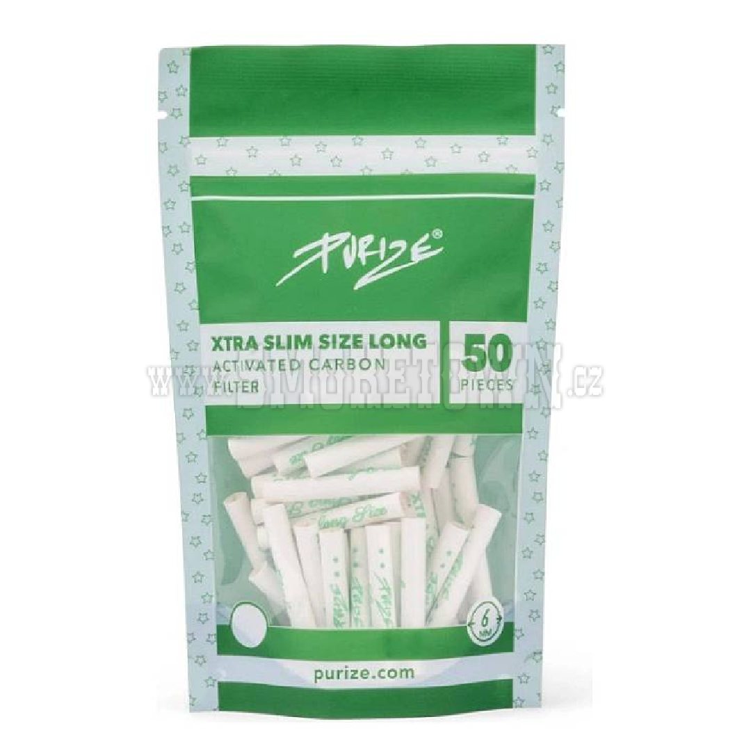 PURIZE Aktivní uhlíkové filtry 50ks 6mm-EXTRA LONG 40mm