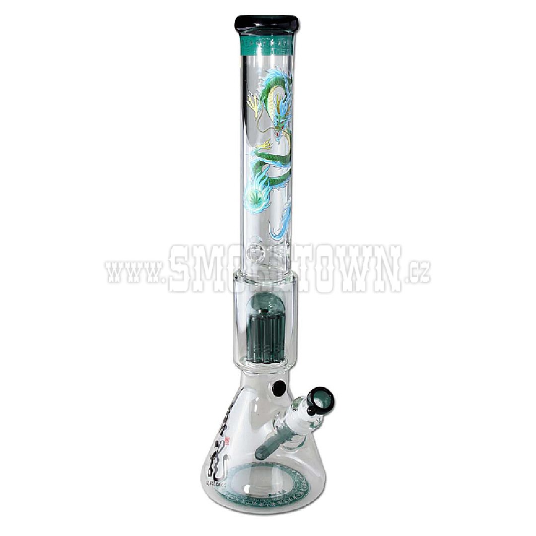 Black Leaf Beaker Bong 10-Arm Tree Perco QINGLONG