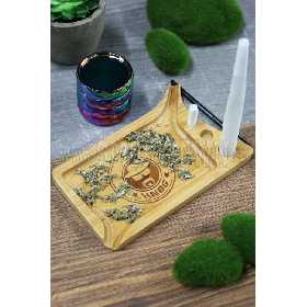 Heisenberg Bamboo Rolling Tray with Filling Spout 2