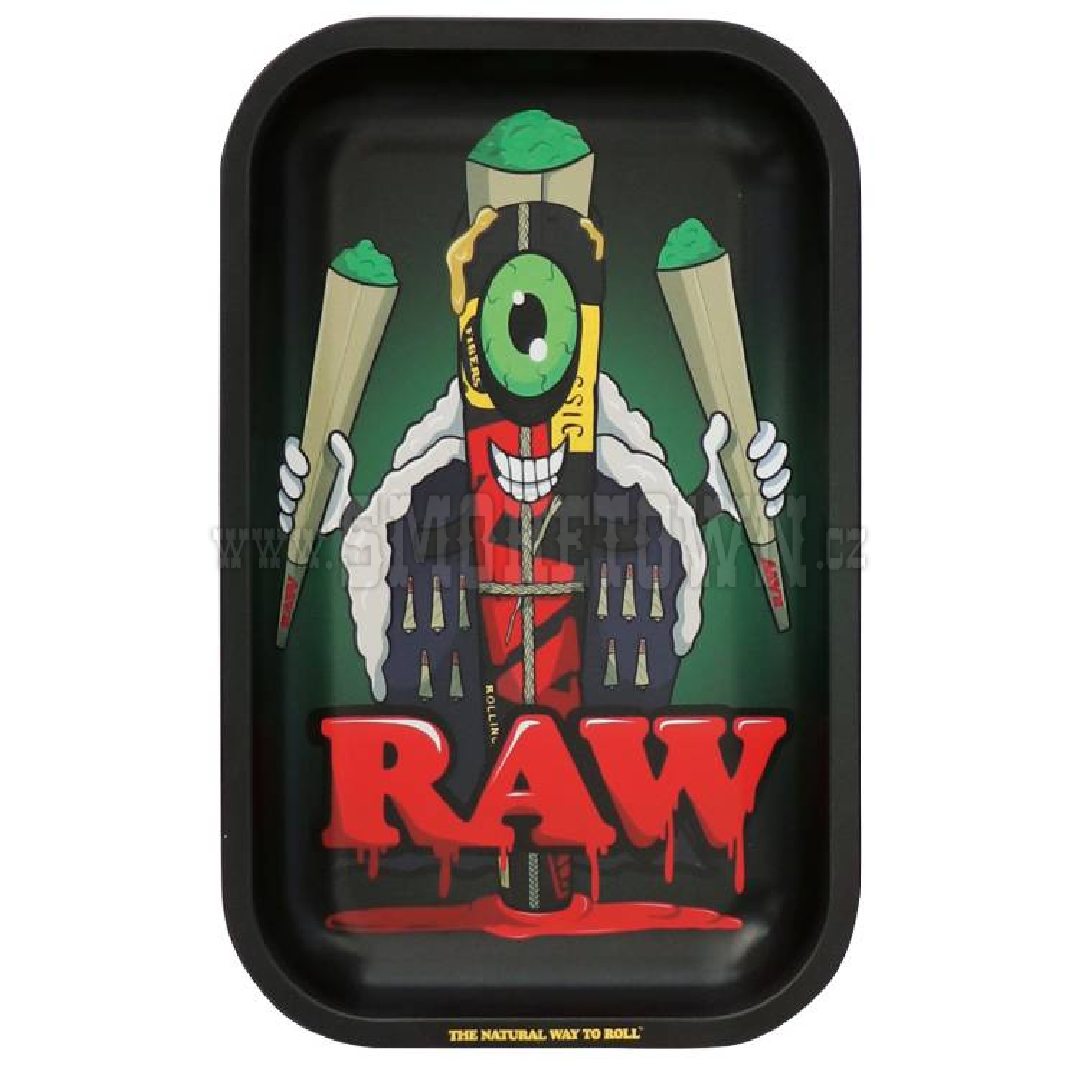 RAW BLACK METAL ROLLING TRAY CONE MONSTER-Podtácek 27,5x17,5cm