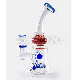 Glass Bong BULLDOG TBA x CALVO 23cm blue+red