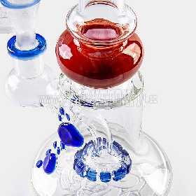 Glass Bong BULLDOG TBA x CALVO 23cm blue+red 2