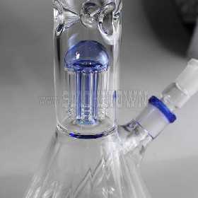Black Leaf Ice Bong 8-AM Percolator blue 380mm 2