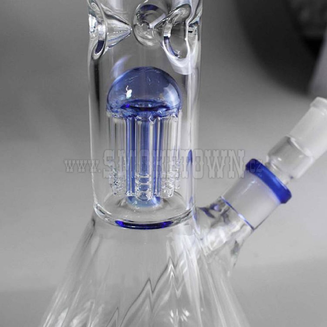 Black Leaf Ice Bong 8-AM Percolator blue 380mm 2