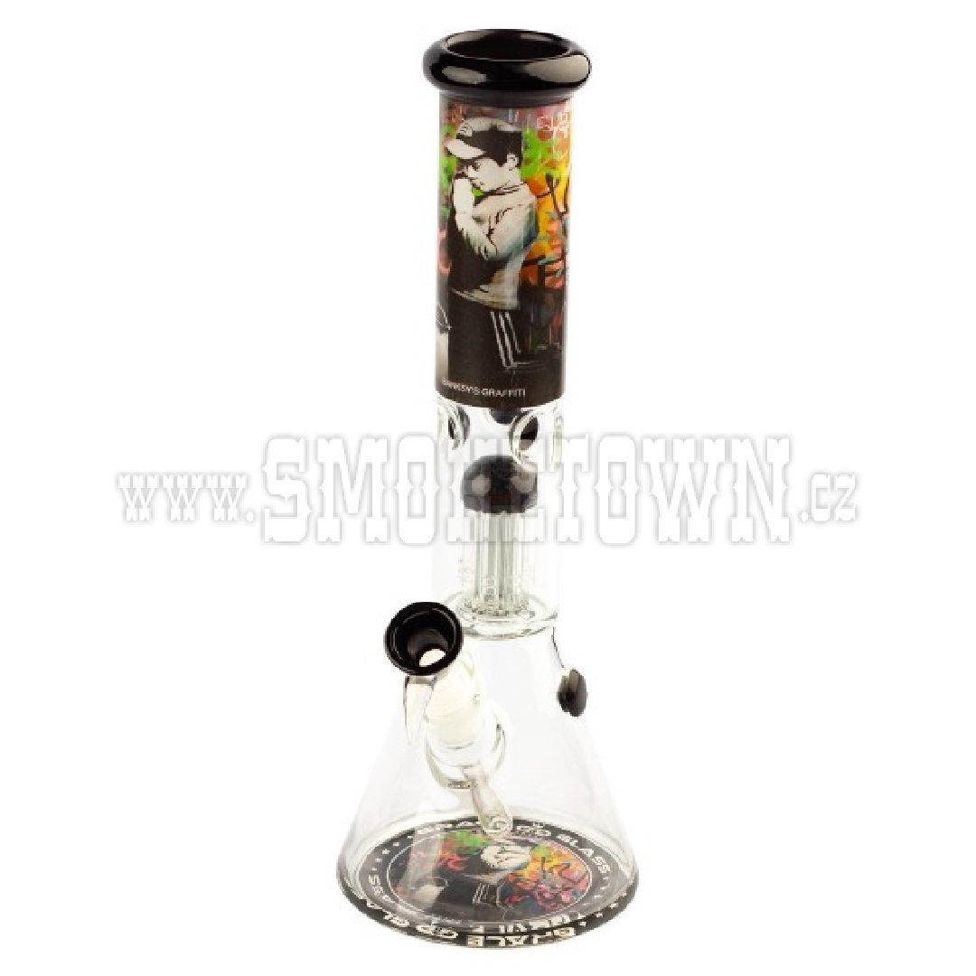 G-Rollz Church of Graffiti - Black Beaker Bong 34cm SG 18.8