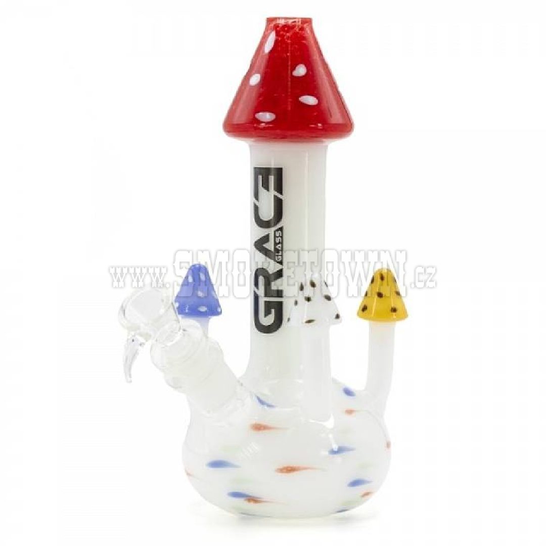 Grace Glass Magic Mushrooms Bong 24.5cm SG:18.8