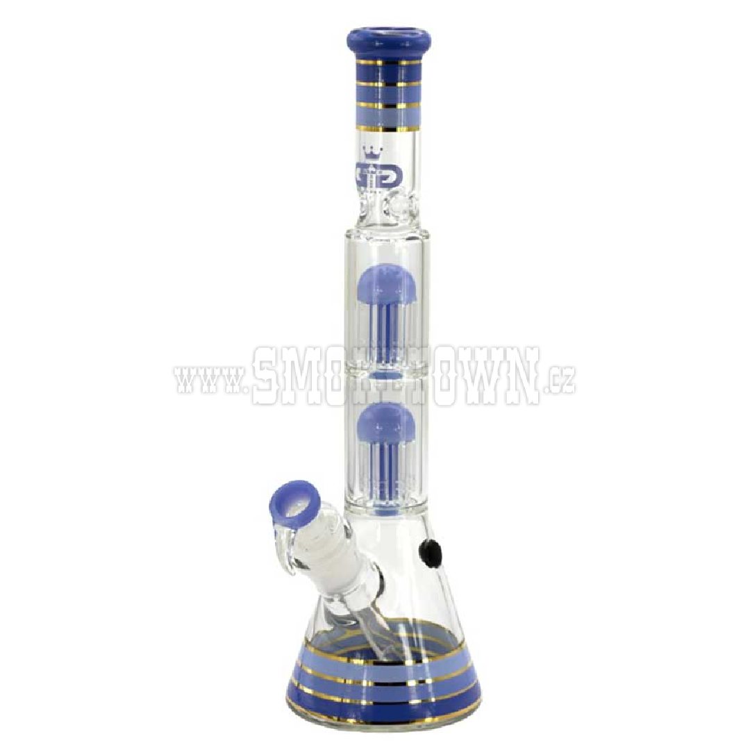 Grace Glass Golden Line Blue Beaker Bong 46cm