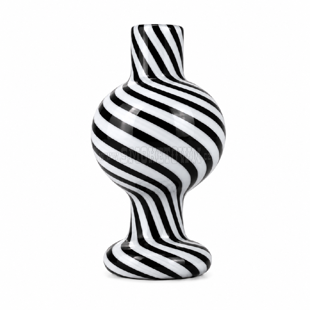 Skleněný Carb Cap Bubble – Black & White Spiral