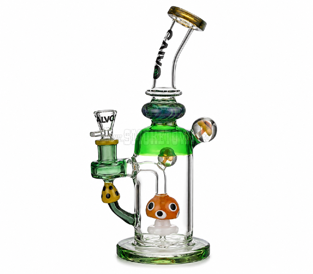 Calvo Mushroom Glass Bong Green SG 14.5