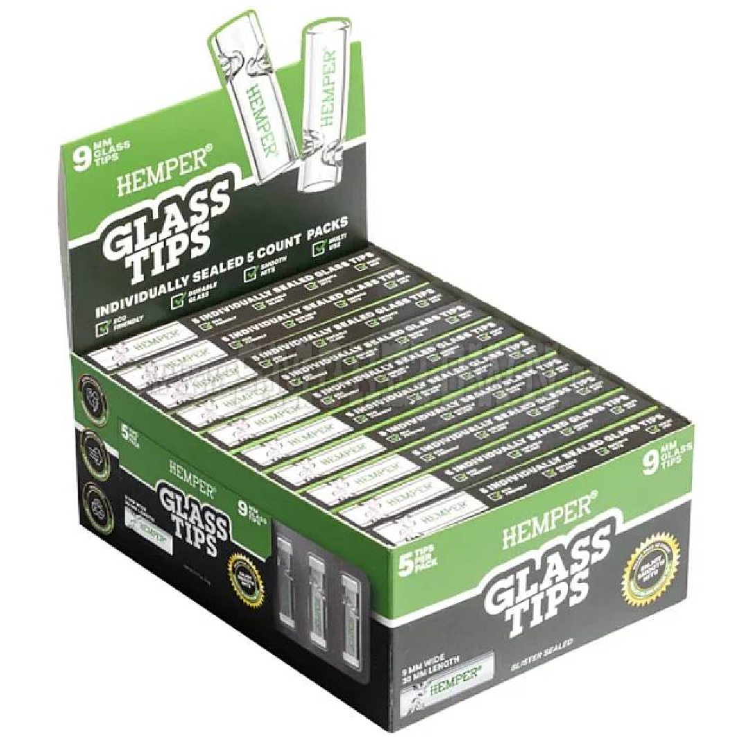 Hemper Glass Tips 9 mm – Display 10 ks