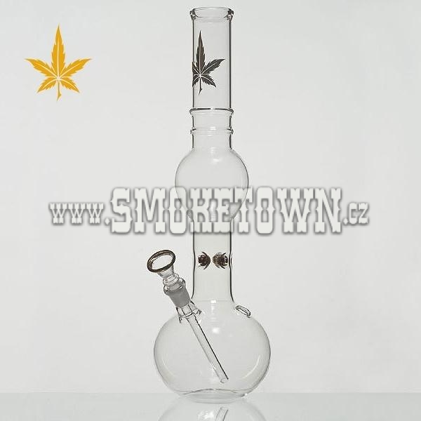 Gold Line Glass Bong Double Flask 39 cm