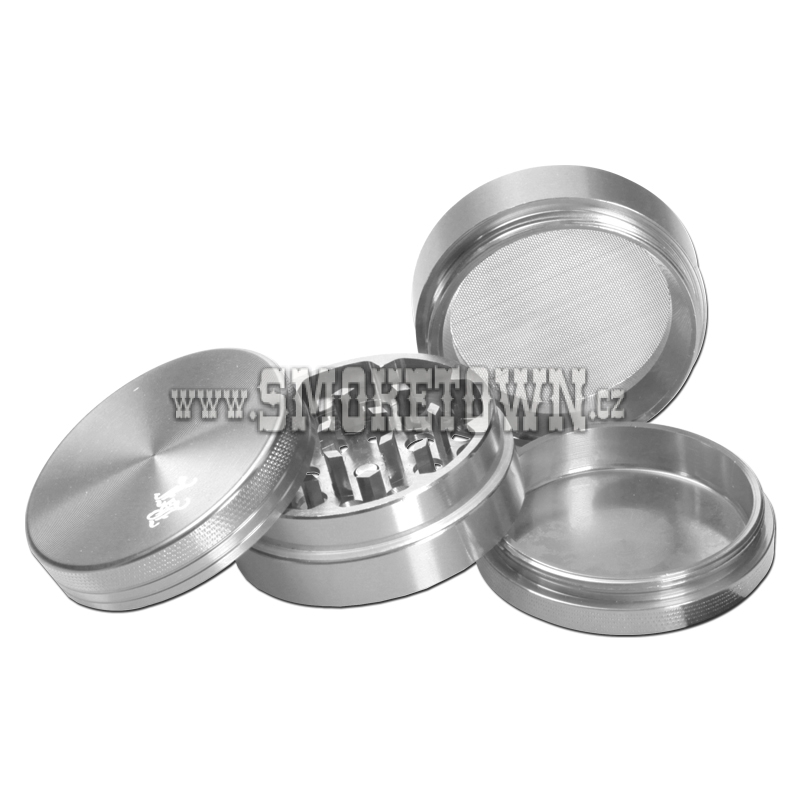 Black Leaf Grinder Silver 4pc 2